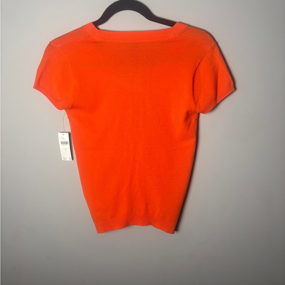 NWT ✨ BY ANTHROPOLOGIE CARDIGAN RUCHED SHORT-SLEEVE V-NECK SWEATER - Picture 9 of 11